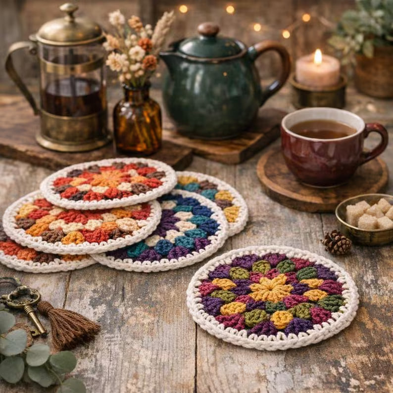 All-in-One Crochet Coaster Pattern Bundle (35+ Designs) | Granny, Animal, Rose & Flower Coasters | Easy Beginner PDF | Instant Download