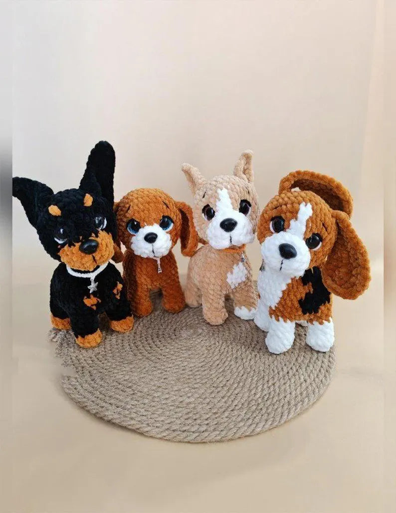 4in1 Plush Dog Breeds , Dogs – Amigurumi Crochet Pattern PDF | Digital Download